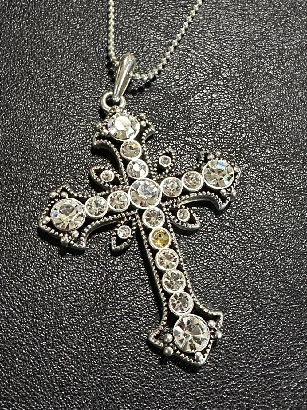 Premier Designs Grace Silver Tone Cross Necklace